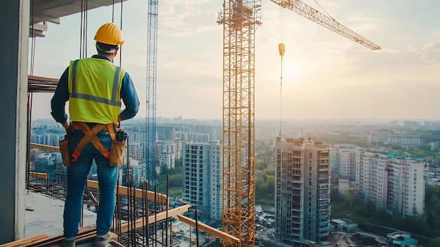 Construction professional overlooking city skyline — Grace Estimating